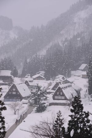houses covered with snowのeditorial素材