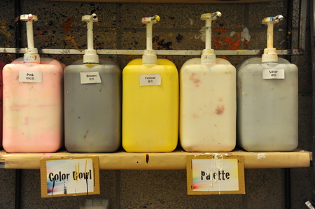 painting color in bottleの写真素材