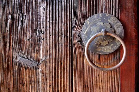 Cloe up of the wooden door Jhongshan