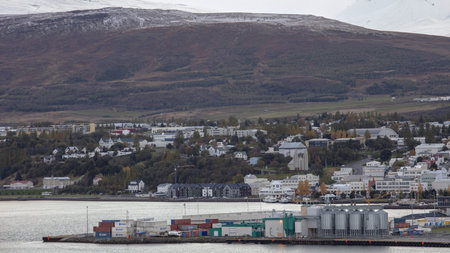 Iceland cityscape of Akureyri