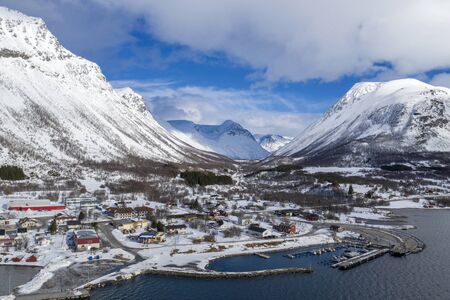 Norway Sorkjosen in winterの写真素材