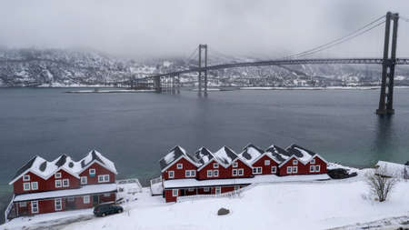 Norway Evenskjer in winterのeditorial素材