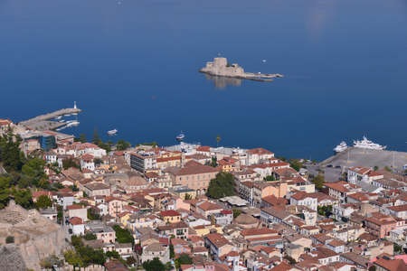Mediterranean Sea view in Greek Nafplioの写真素材