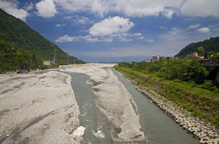 Taiwan Hualien Liwu Creek the estuaryの写真素材