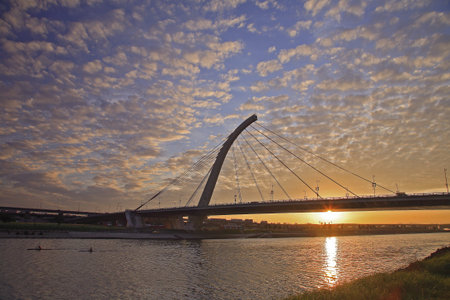 Dazhi Bridge sunset colorful clouds