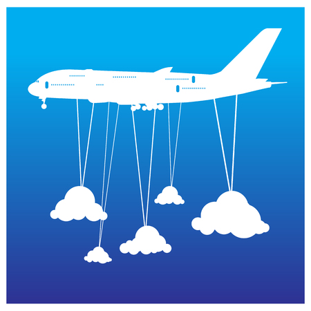 Travel holiday vacation suitcase ready plane adventure concept vectorのイラスト素材