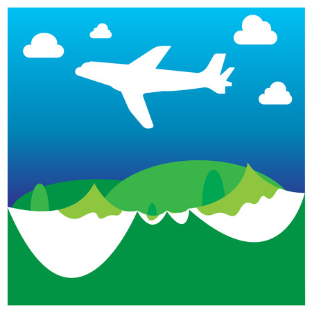 Travel holiday vacation suitcase ready plane adventure concept vectorのイラスト素材