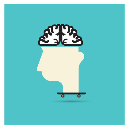 Business The concept shows the head, face, brain, think about a dollar a vectorのイラスト素材