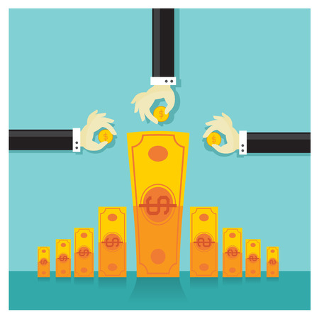 Business vector investment money cash rich savings bankのイラスト素材