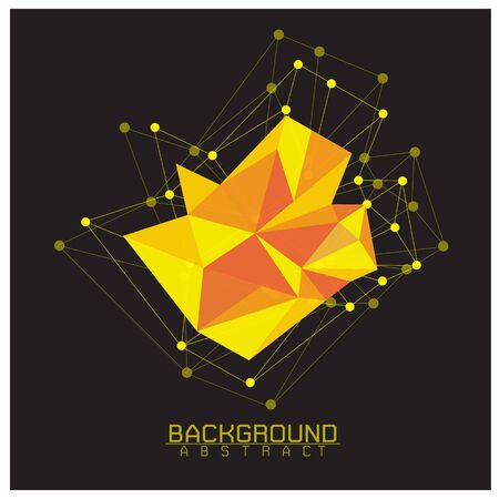 Background Abstract Yellow  black with Connecting Dots and Linesのイラスト素材