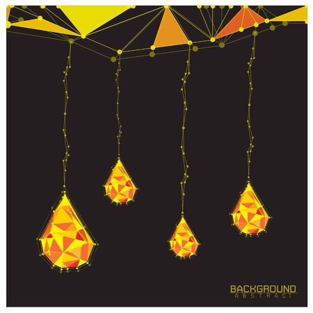 Background Abstract Yellow  black with Connecting Dots and Linesのイラスト素材