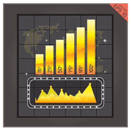 Bar Gold graph icon illustration. Success chart designのイラスト素材