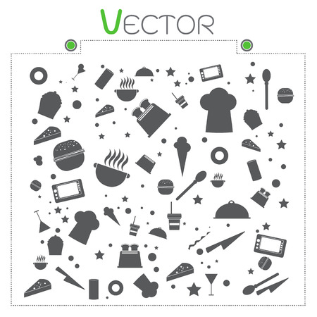 black and white food pattern with cupcakes cooking design vectorのイラスト素材