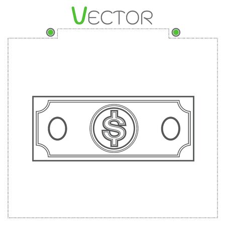 money line  icon Dollar black vector formatのイラスト素材