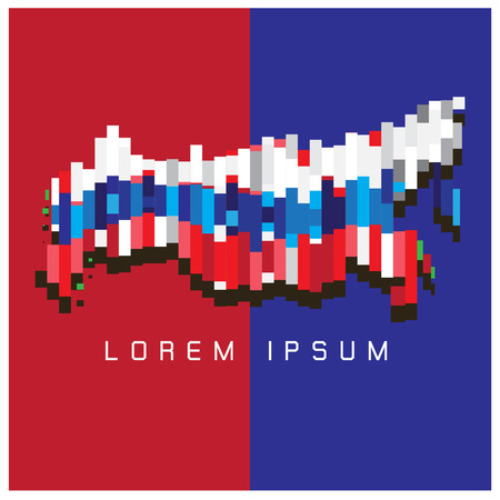 Russia map vector background white red blueのイラスト素材