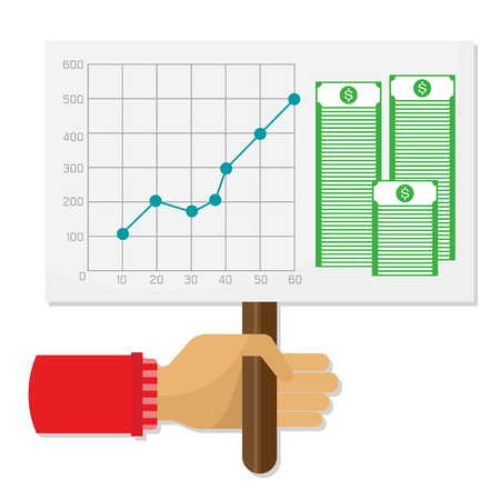 Graphic design, human resources, business concept. Teamwork investment earnings.のイラスト素材