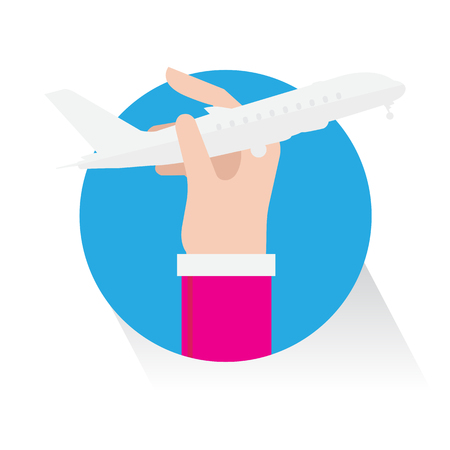 vector hand plane on white backgroundのイラスト素材