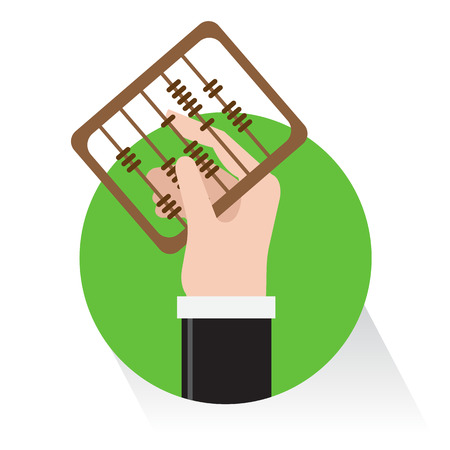 vector hand abacus on white backgroundのイラスト素材