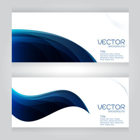 Abstract header blue wave whit vector design on gray backgroundのイラスト素材
