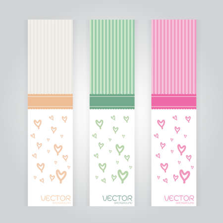 Vector background card Heart Design Colorful green gray pink on gray backgroundのイラスト素材