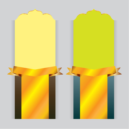 vector background card design Yellow Green gold ribbonのイラスト素材