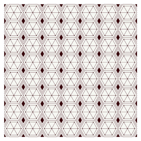 Vector seamless pattern. Modern stylish texture. Repeating geometric background with linear hexagons on white backgroundのイラスト素材