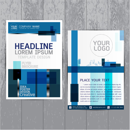 brochure flyer layout in A4 size, Blue annual report design template vector, Leaflet cover presentation abstract flat background, modern, Colorful, Leaflet cover presentationのイラスト素材
