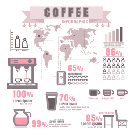 infographic coffee. on white backgroundのイラスト素材