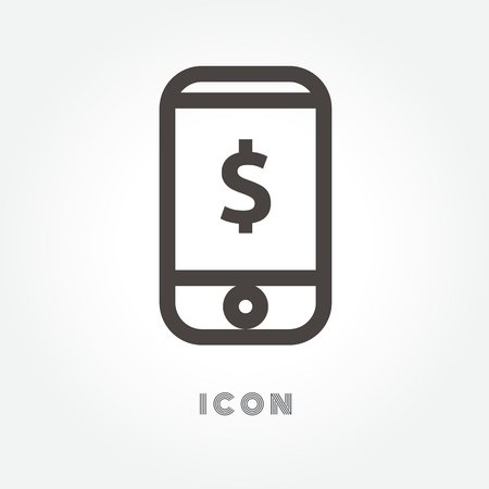 Mobile payment vector icon on white background.のイラスト素材