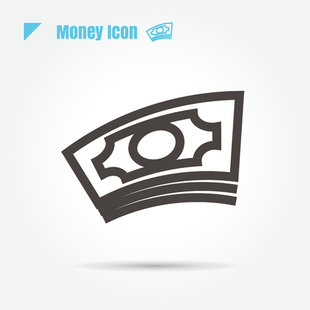 icon money vector illustration isolated sign symbol logo objects thin line for web, modern minimalistic flat design vector on white backgroundのイラスト素材