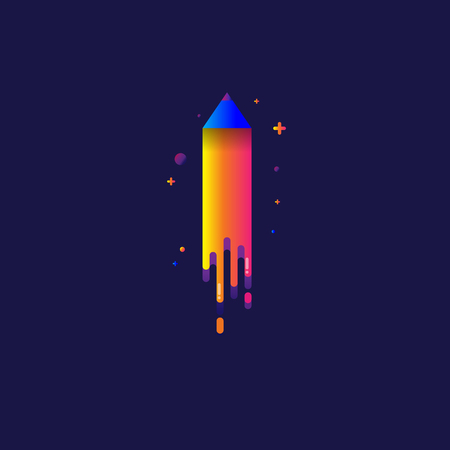 Rainbow pencil iconのイラスト素材