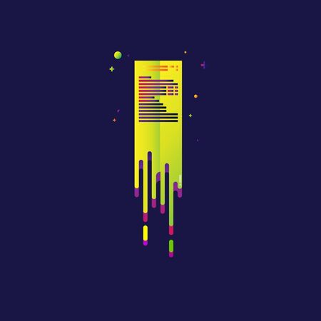 Colorful Light illustration of document symbol for web, modern design vector on blue background.のイラスト素材