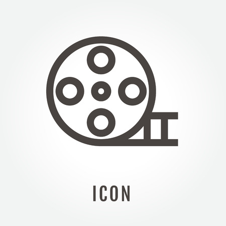 Film reel illustration isolated sign symbol thin line for modern minimalistic flat design.のイラスト素材