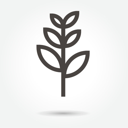Icon Tree Leaves illustration isolated sign symbol thin line for web, modern minimalistic flat design vector on white background. abstract.のイラスト素材