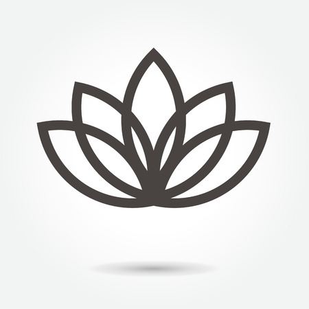 Lotus Flower icon vector on white backgroundのイラスト素材