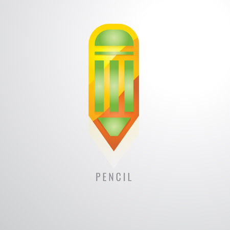 Pencil colour gradation Yellow. orange. red. modern design vector illustration. on a White Background. Icon. logo. Symbol.のイラスト素材