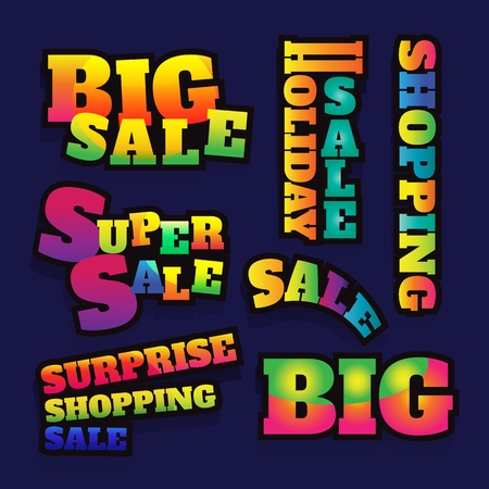 Vector big sale. Broken text horizontal banner special offer. Layout with triangle elements. Abstract veiolet background. Design concept.のイラスト素材