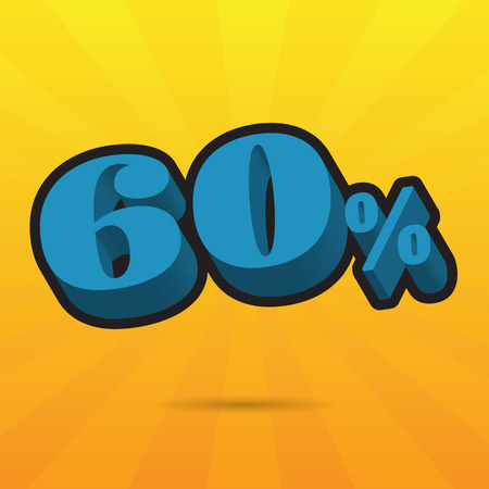 Font up to 60% off. vector illustration. Sale bannerのイラスト素材