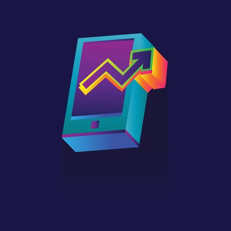 Phone graph illustration.のイラスト素材