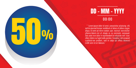 Banner sale discount 50 % Offer style. vector illustrationのイラスト素材