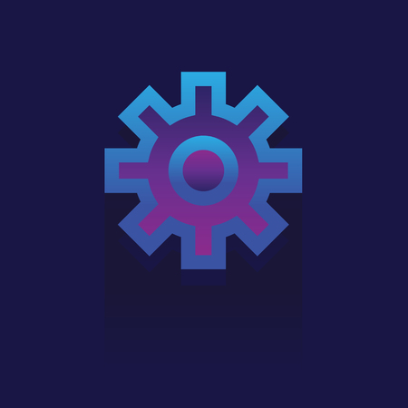 Cogwheel icon. design on blue background. vector illustration. logo. Symbols. webのイラスト素材