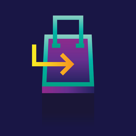 Shopping icon. on blue background. vector illustration. logo. Symbols. webのイラスト素材