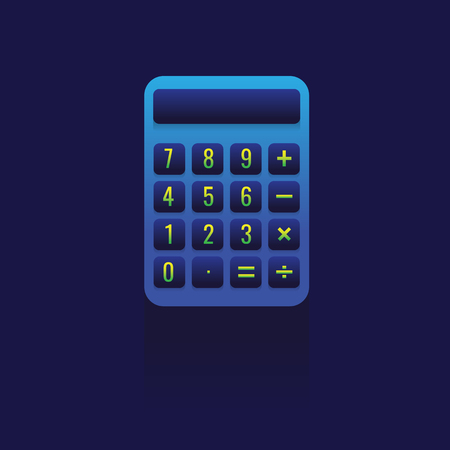 Calculator icon. logo. Symbols. web. vector illustration. Eps 10. on blue backgroundのイラスト素材