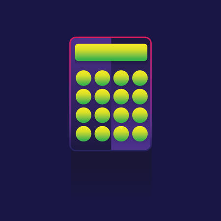 Calculator icon. logo. Symbols. web. vector illustration. Eps 10. on blue backgroundのイラスト素材