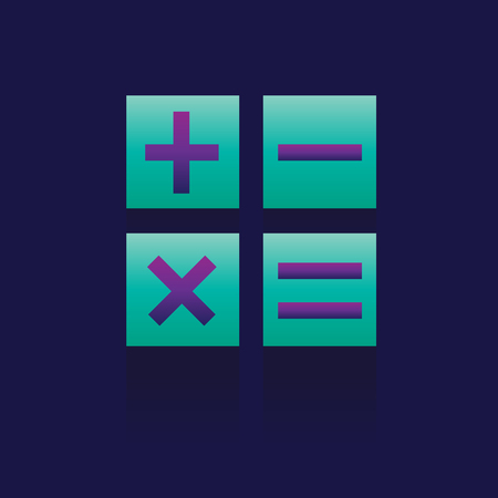 Calculator icon. logo. Symbols. web. vector illustration. Eps 10. on blue backgroundのイラスト素材