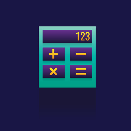 Calculator icon. logo. Symbols. web. vector illustration. Eps 10. on blue backgroundのイラスト素材
