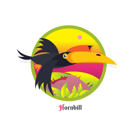 Toucan Bird vector illustration on white background. Hornbill. love. cartoonのイラスト素材