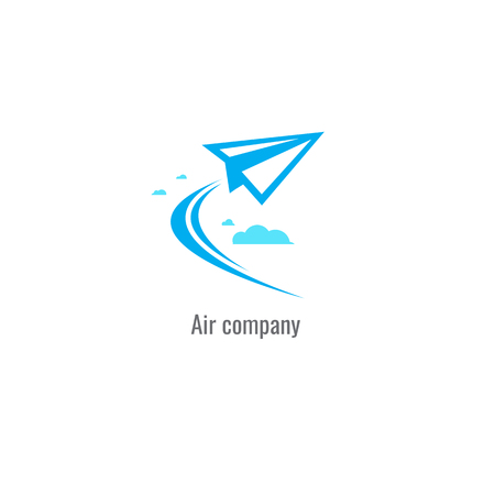 air company modern paper plane logo Template. vector. on white background. transportationのイラスト素材