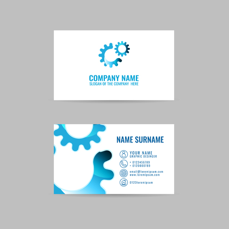 vector Creative leaf business card gold and black design of text on Gray backgroundのイラスト素材