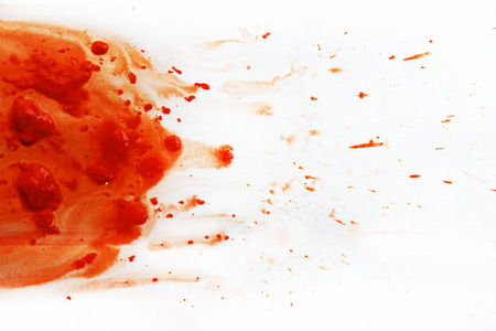 Yellow - orange watercolor stain on white background watercolor. abstract. grunge. photoの写真素材